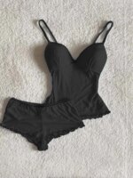 Conjunto de Pijama sin Tirantes Pure Desire Negro para Mujer, Conjunto de Ropa de Dormir Sexy de Verano con Pantalones Cortos... - Imagen 3