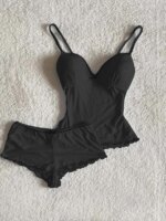 Conjunto de Pijama sin Tirantes Pure Desire Negro para Mujer, Conjunto de Ropa de Dormir Sexy de Verano con Pantalones Cortos...