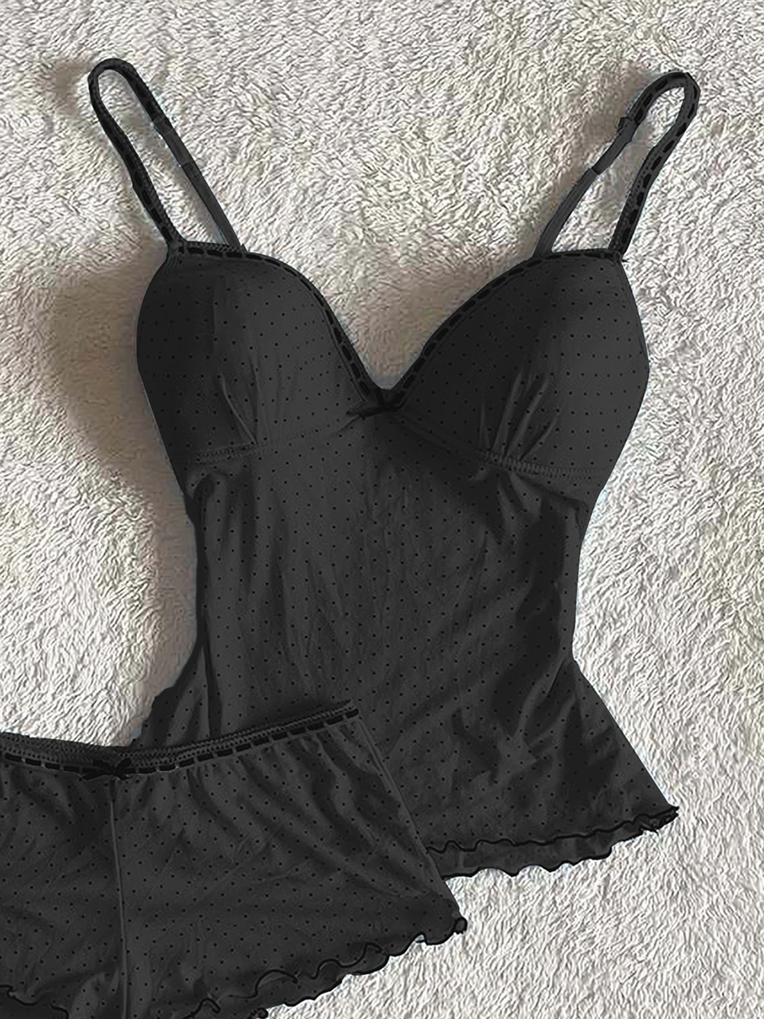 Conjunto de Pijama sin Tirantes Pure Desire Negro para Mujer, Conjunto de Ropa de Dormir Sexy de Verano con Pantalones Cortos... Conjunto de Pijama sin Tirantes Pure Desire Negro para Mujer, Conjunto de Ropa de Dormir Sexy de Verano con Pantalones Cortos...