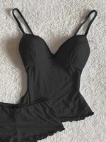 Conjunto de Pijama sin Tirantes Pure Desire Negro para Mujer, Conjunto de Ropa de Dormir Sexy de Verano con Pantalones Cortos... - Imagen 2