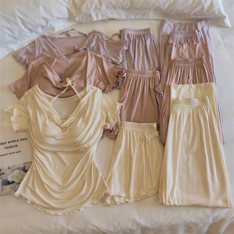 Conjunto de ropa de dormir para mujer de manga corta