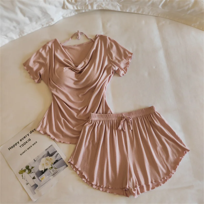 Conjunto de ropa de dormir para mujer de manga corta