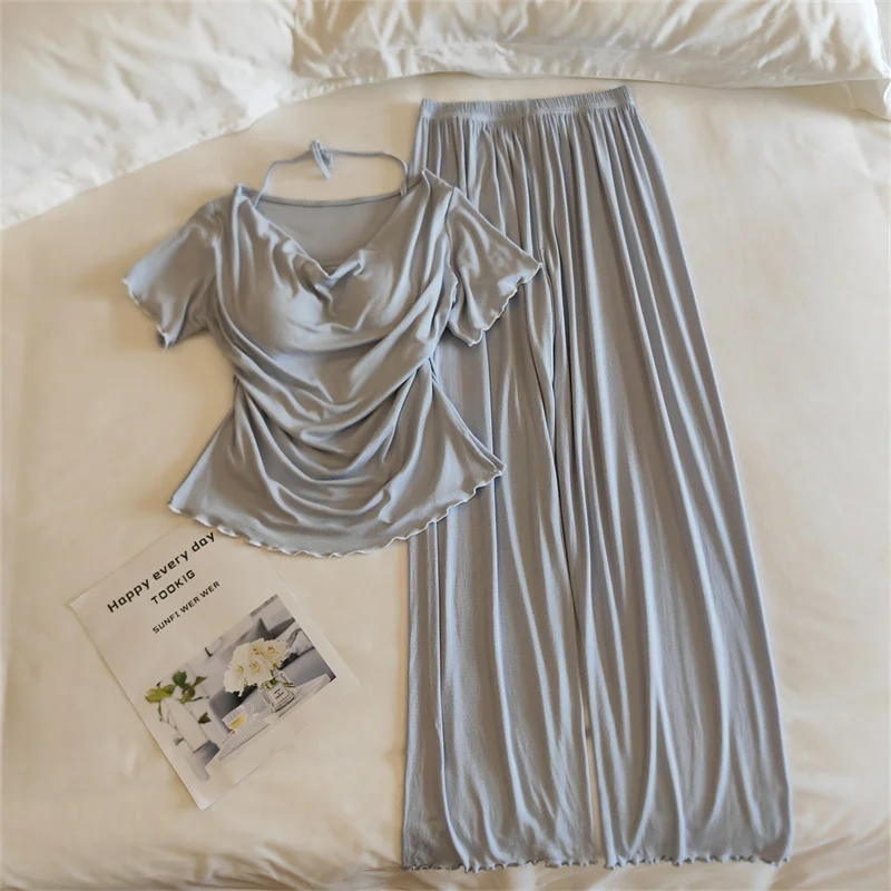 Conjunto de ropa de dormir para mujer de manga corta