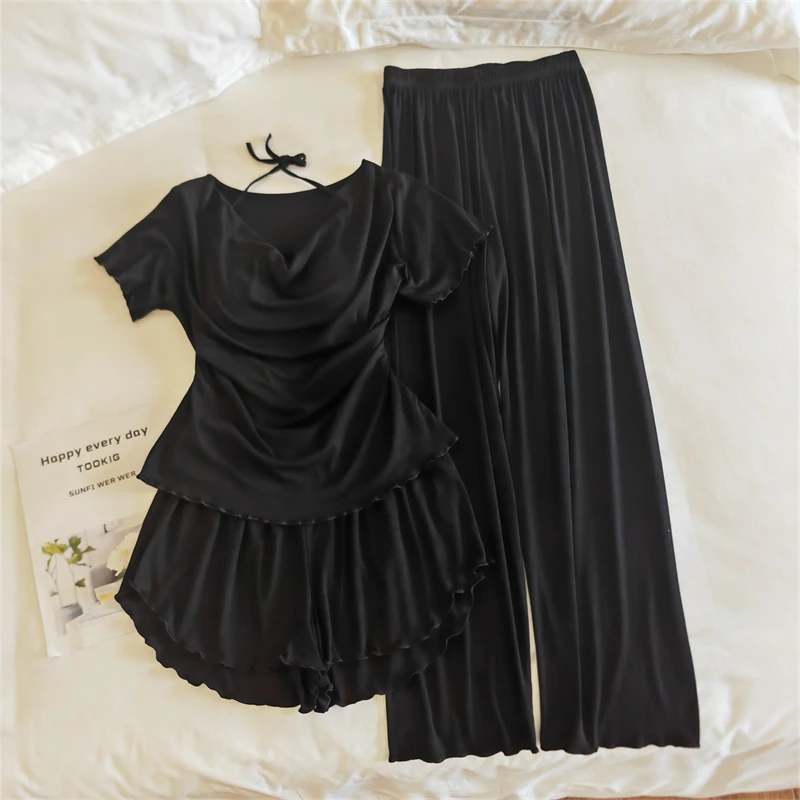 Conjunto de ropa de dormir para mujer de manga corta