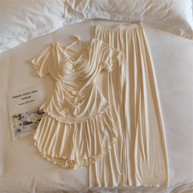 Conjunto de ropa de dormir para mujer de manga corta