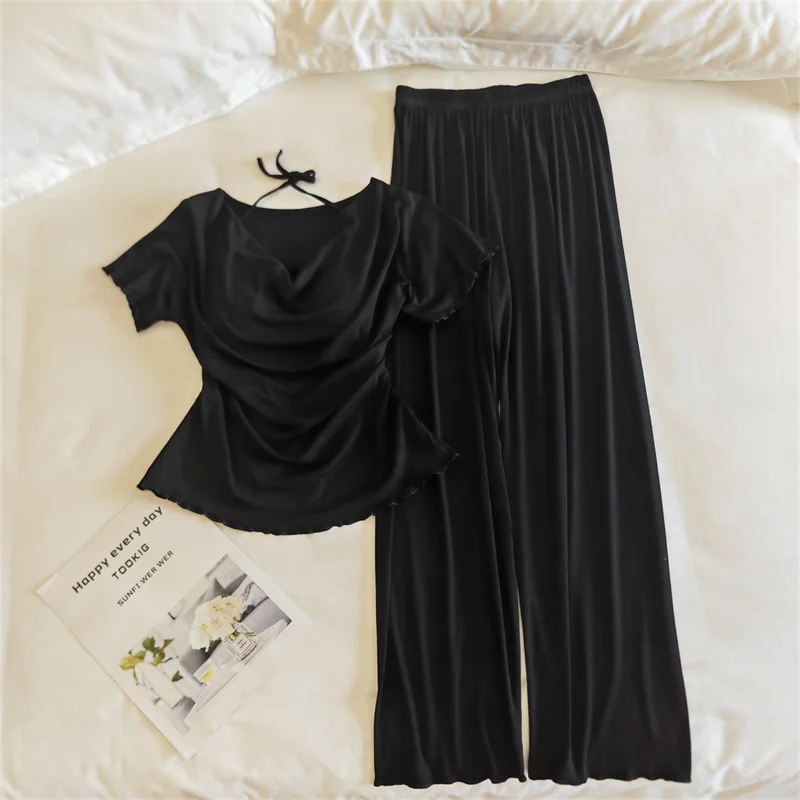Conjunto de ropa de dormir para mujer de manga corta