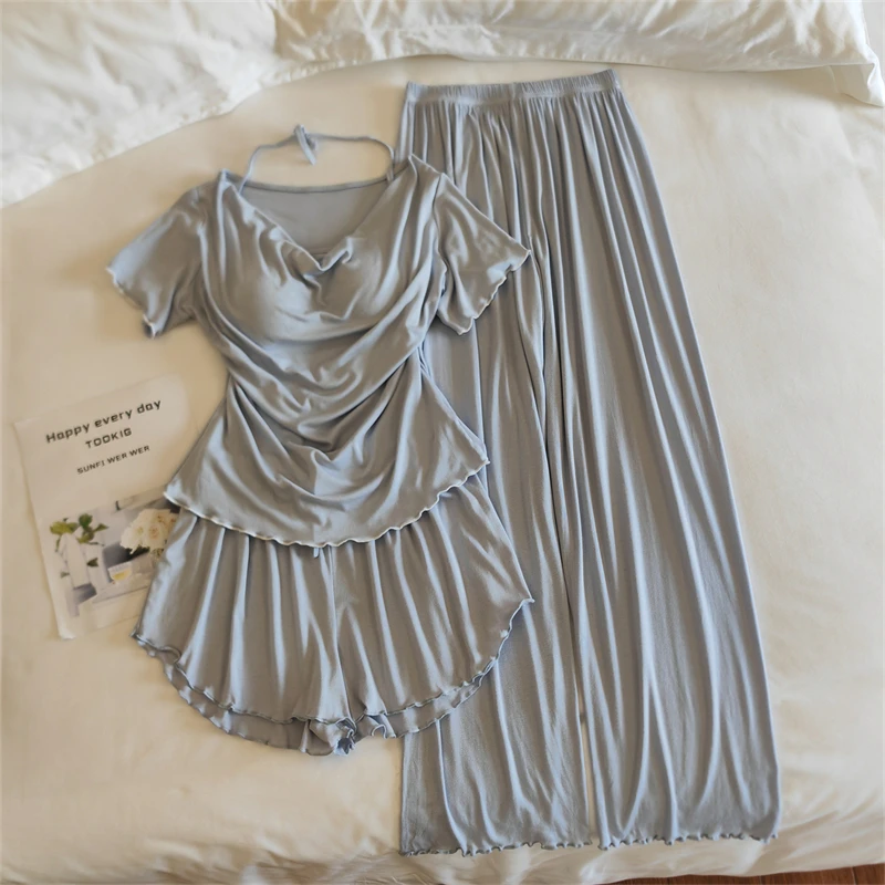 Conjunto de ropa de dormir para mujer de manga corta