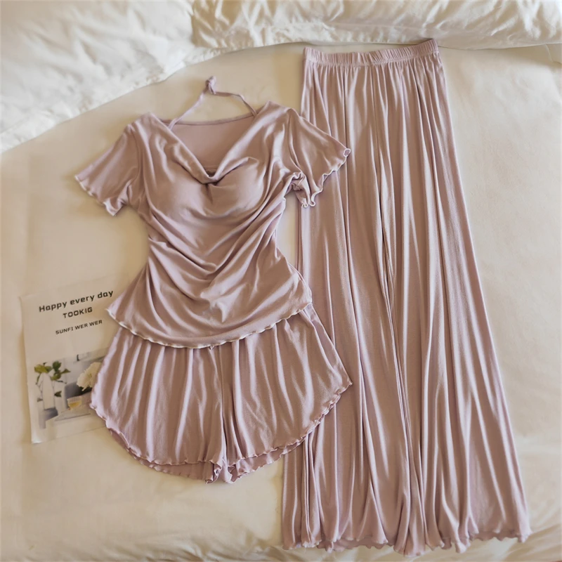 Conjunto de ropa de dormir para mujer de manga corta