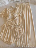 Conjunto de ropa de dormir para mujer de manga corta
