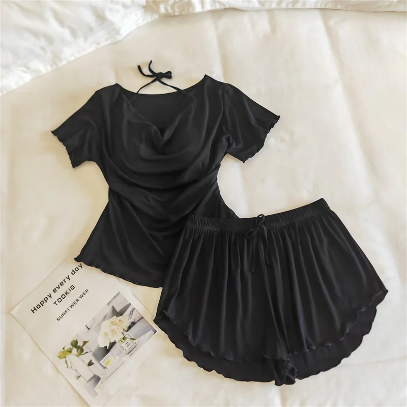 Conjunto de ropa de dormir para mujer de manga corta
