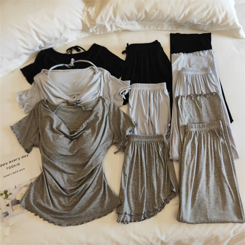 Conjunto de ropa de dormir para mujer de manga corta