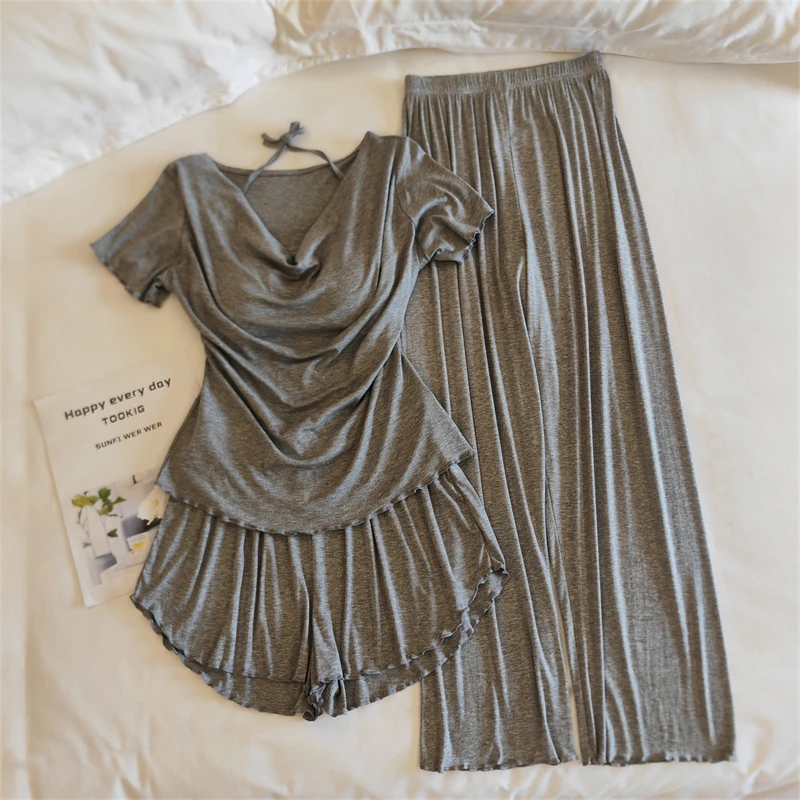 Conjunto de ropa de dormir para mujer de manga corta