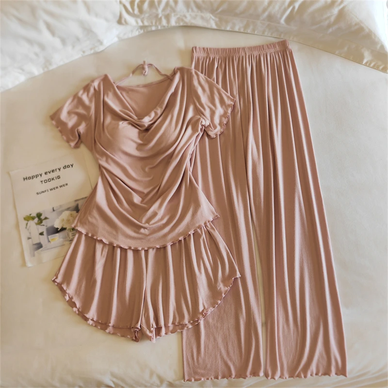 Conjunto de ropa de dormir para mujer de manga corta