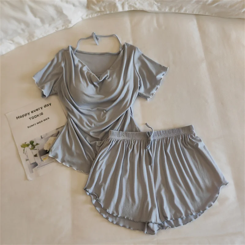 Conjunto de ropa de dormir para mujer de manga corta