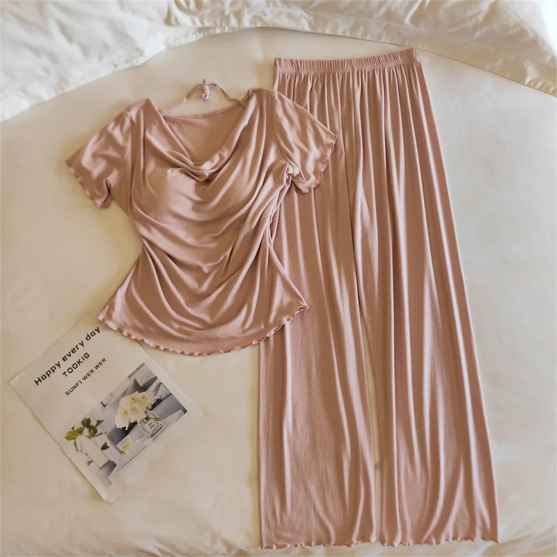Conjunto de ropa de dormir para mujer de manga corta