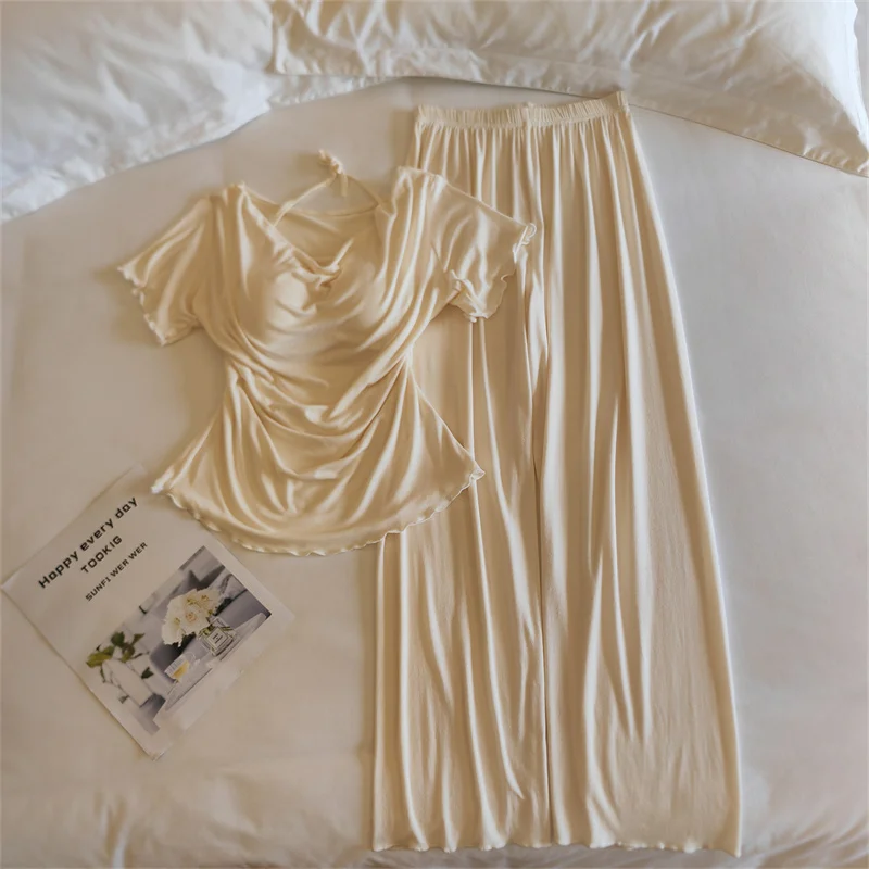 Conjunto de ropa de dormir para mujer de manga corta