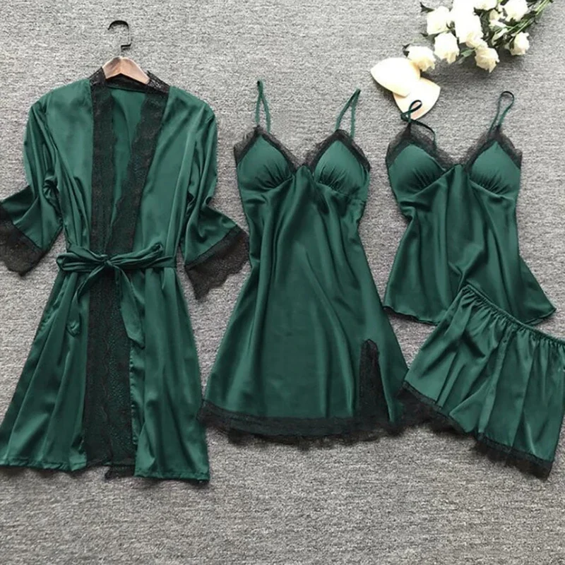 Camisón para mujer con encaje y escote en V