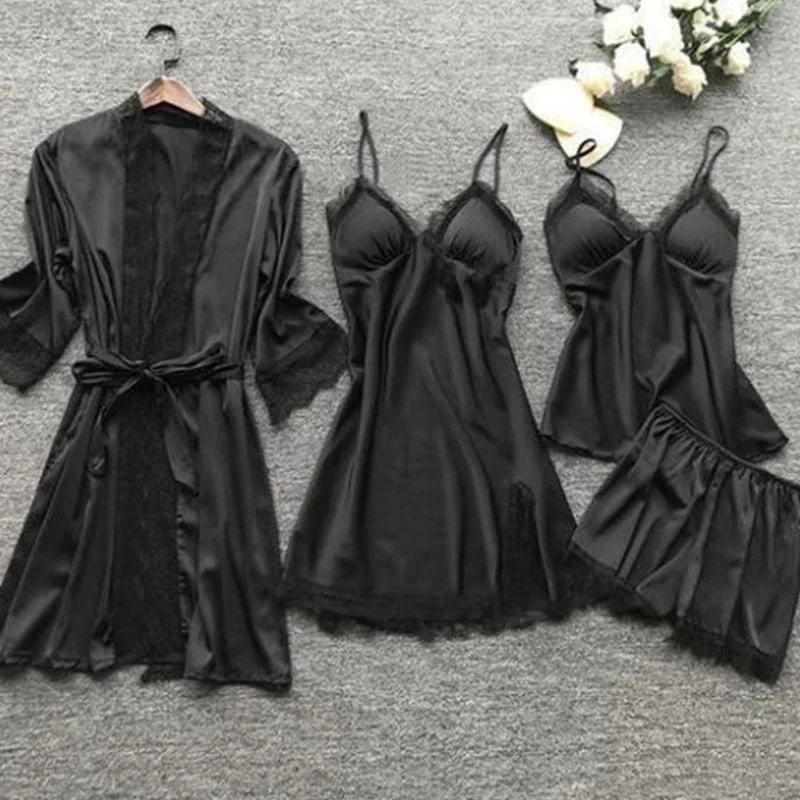 Camisón para mujer con encaje y escote en V