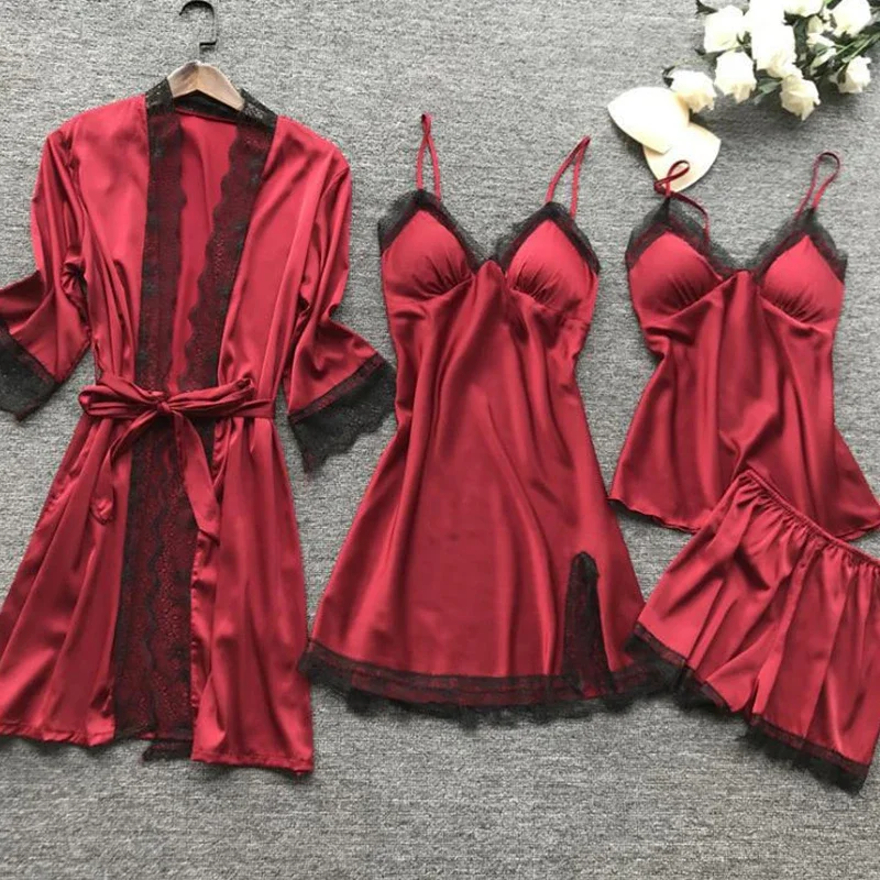 Camisón para mujer con encaje y escote en V