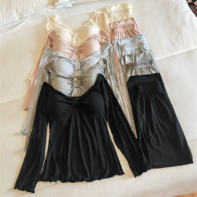 Conjunto de ropa de dormir para mujer de manga larga