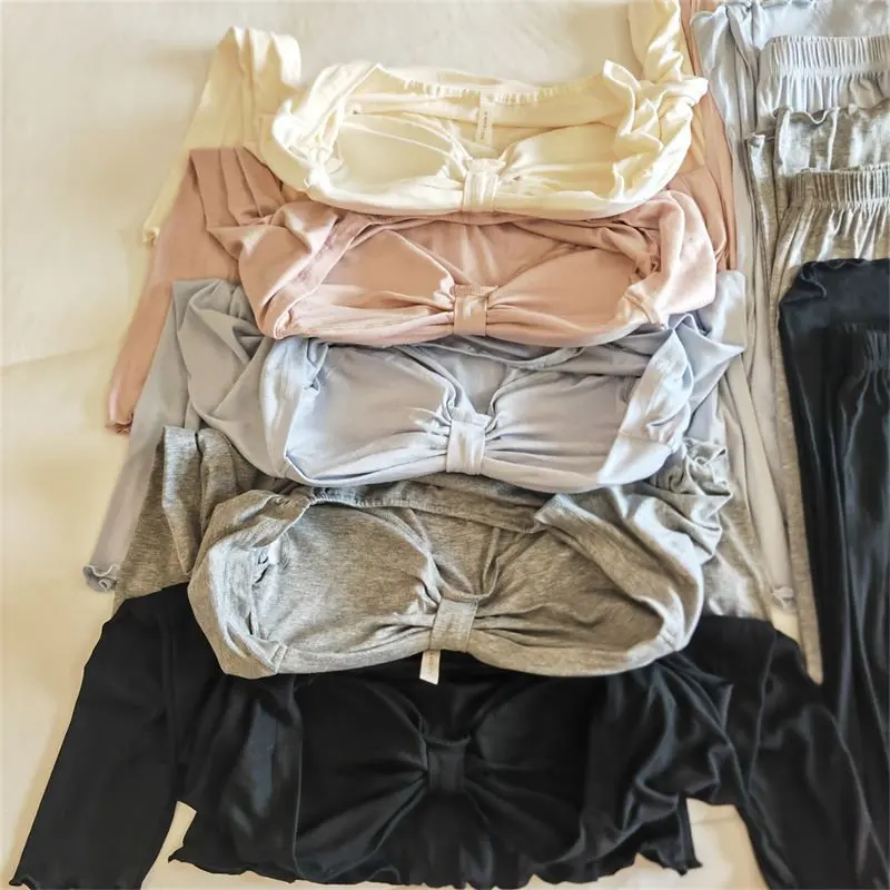 Conjunto de ropa de dormir para mujer de manga larga