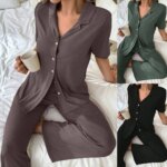 Conjuntos de Pijamas para Mujer, Pijamas con Pantalones, Traje de Casa para Mujer, Pijamas Femeninos, Ropa de Dormir Sexy para Mujer