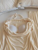 Conjunto de ropa de dormir para mujer con escote en V y de manga larga - Imagen 5