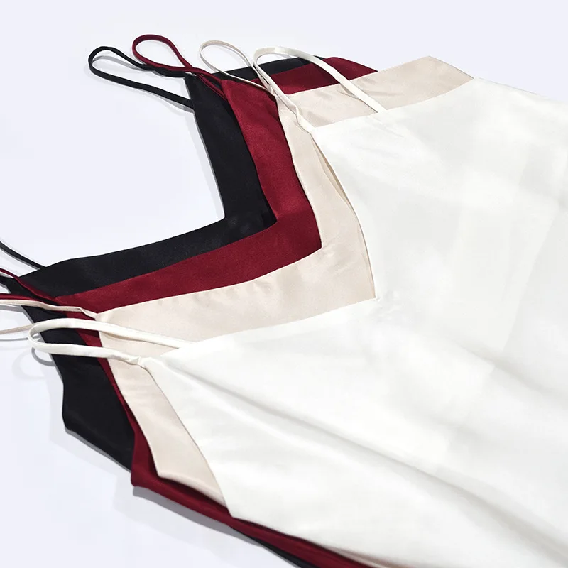 Pijama de seda de morera para mujer, conjunto de dos piezas, Sexy, fresco, servicio a domicilio, pantalones cortos de verano, calidad 100%, 6A