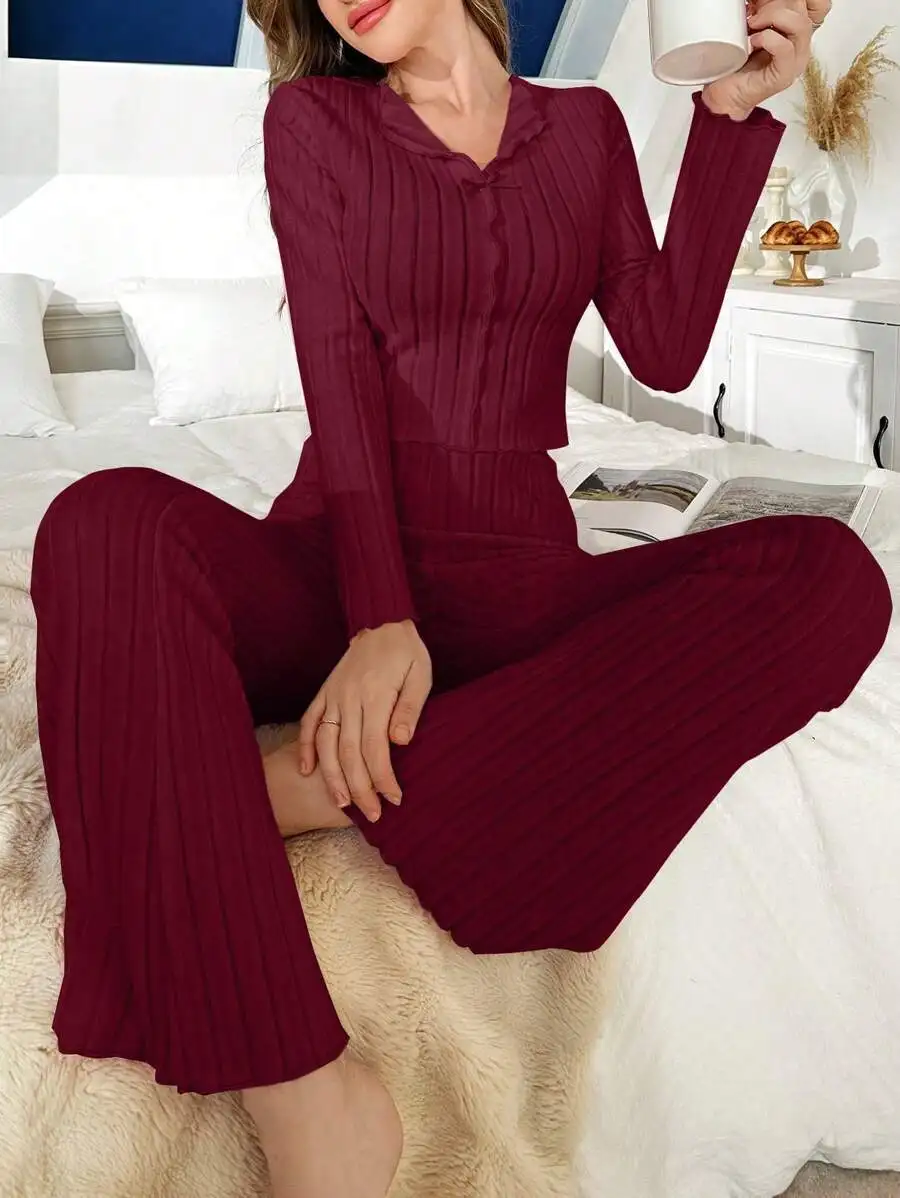 Conjunto de ropa de dormir para mujer de elastano