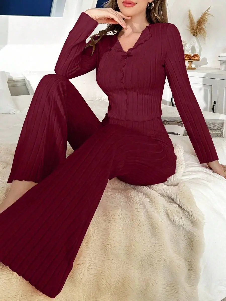 Conjunto de ropa de dormir para mujer de elastano