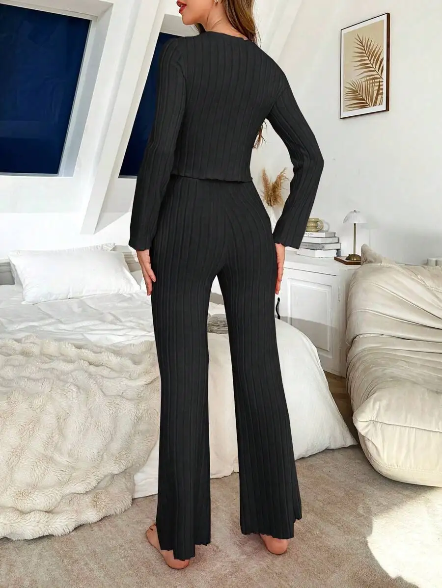 Conjunto de ropa de dormir para mujer de elastano