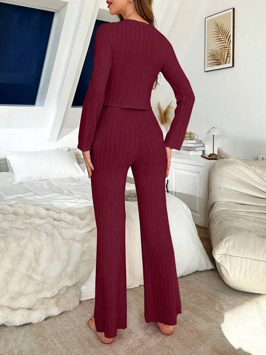 Conjunto de ropa de dormir para mujer de elastano