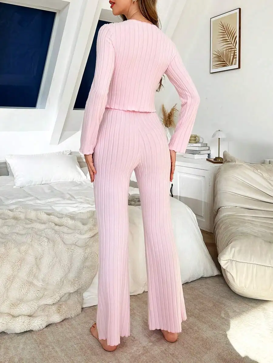 Conjunto de ropa de dormir para mujer de elastano
