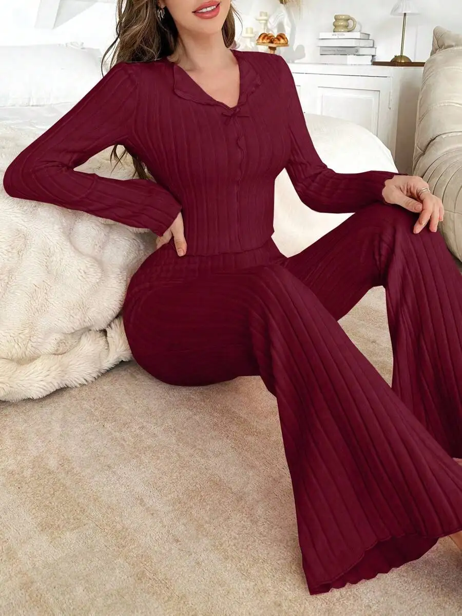 Conjunto de ropa de dormir para mujer de elastano