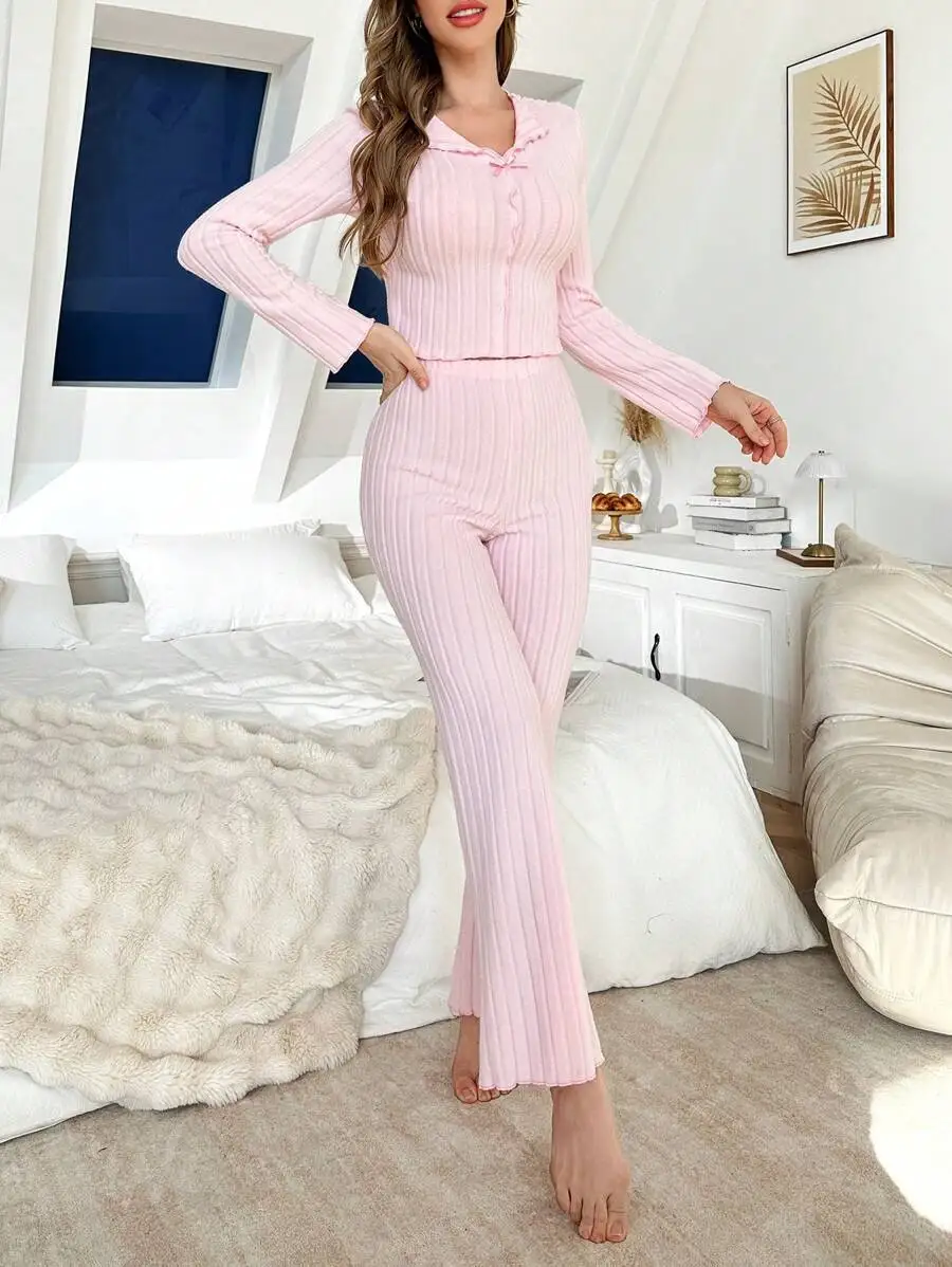 Conjunto de ropa de dormir para mujer de elastano