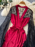 Camisón para mujer con encaje y acabado satinado - Imagen 5