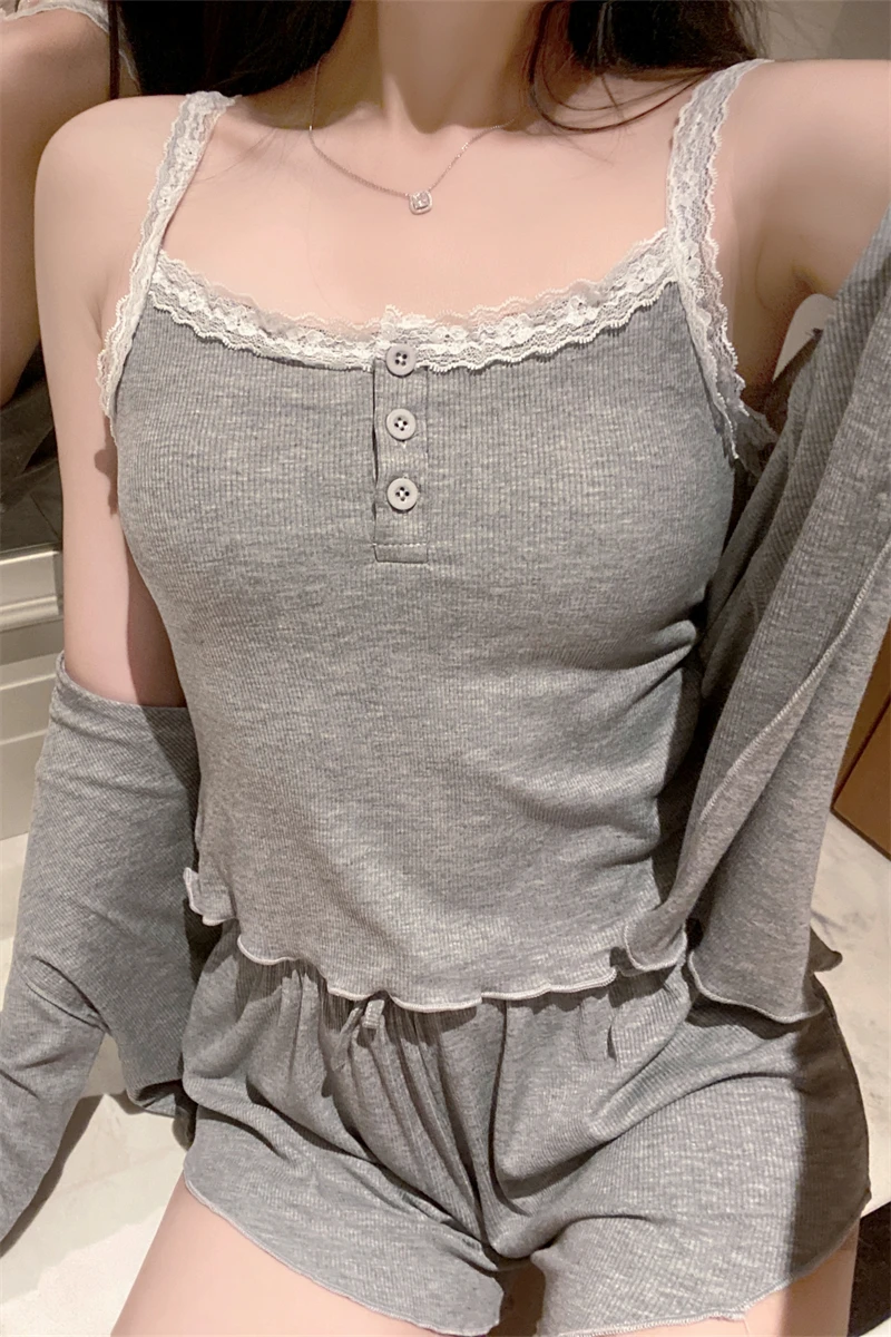 Ropa de dormir Sexy de Modal puro para mujer, conjunto de pantalones largos con cuello en V, ropa para el hogar, estilo prima...