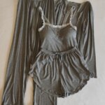 Ropa de dormir Sexy de Modal puro para mujer, conjunto de pantalones largos con cuello en V, ropa para el hogar, estilo prima...
