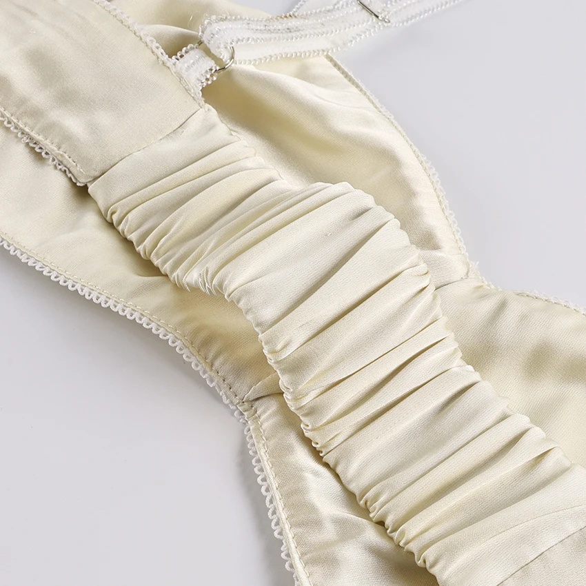 Conjunto de ropa de dormir de 2 piezas con encaje y acabado satinado