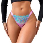 Tanga de tiro bajo para mujer, ropa interior Sexy de colores mezclados, estilo a la moda, lencería Sexy elegante, Tanga suave transpirable, 1 ud.