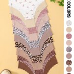 10 Uds. Bragas triangulares sexis de tela suave y cómoda transpirable con borde ondulado sin costuras para mujer