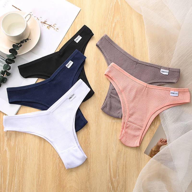 Braguitas de lencería de algodón de color sólido, ropa interior sexy para mujer, tangas, calzones para mujer y niña, bragas, tanga, bikini.