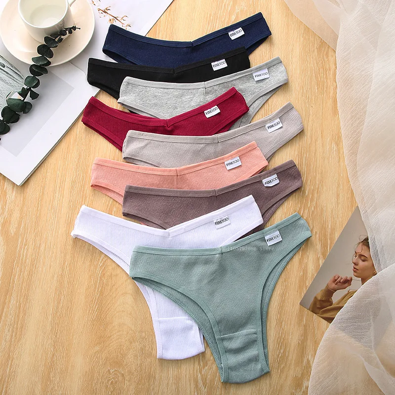 Braguitas de lencería de algodón de color sólido, ropa interior sexy para mujer, tangas, calzones para mujer y niña, bragas, tanga, bikini.