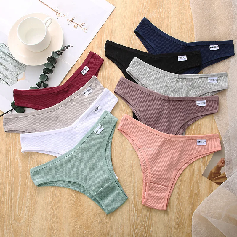 Braguitas de lencería de algodón de color sólido, ropa interior sexy para mujer, tangas, calzones para mujer y niña, bragas, tanga, bikini.