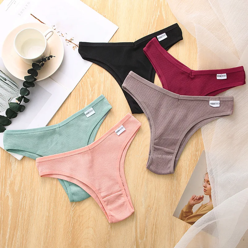 Braguitas de lencería de algodón de color sólido, ropa interior sexy para mujer, tangas, calzones para mujer y niña, bragas, tanga, bikini.