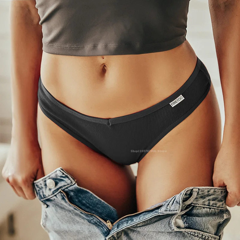 Braguitas de lencería de algodón de color sólido, ropa interior sexy para mujer, tangas, calzones para mujer y niña, bragas, tanga, bikini.
