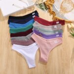 Braguitas de lencería de algodón de color sólido, ropa interior sexy para mujer, tangas, calzones para mujer y niña, bragas, tanga, bikini. - Imagen 4