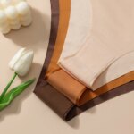 BZEL 4PCS/Set Sexy Bikini - Bragas de seda helada sin costuras con estampado de leopardo para mujer, ropa interior femenina de talle bajo, alta elasticidad y suaves. - Imagen 5