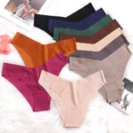 BZEL 4PCS/Set Sexy Bikini - Bragas de seda helada sin costuras con estampado de leopardo para mujer, ropa interior femenina de talle bajo, alta elasticidad y suaves. - Imagen 4