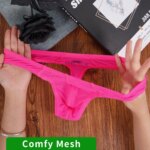 Tanga Moldeadora de Cuerpo para Hombre, Mezcla de Nailon de Alta Elasticidad, Bolsa Convexa, Cintura Baja, Color Fluorescente, Ropa Interior Brillante a la Moda